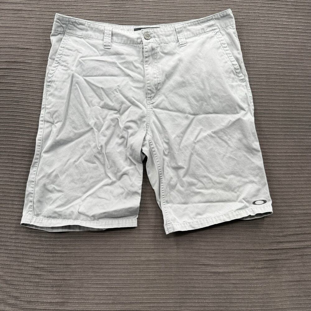 Oakley Shorts Men 36 Gray Cotton Chino Golf Golfing Performance Outdoors.